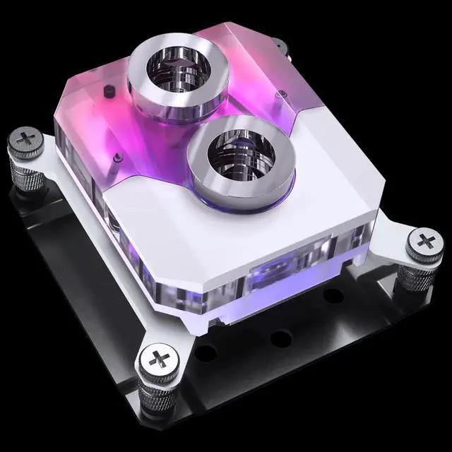 Main image of Phanteks Glacier EZ-Fit 450CPU, Copper CPU Water Block, Intel 1700 & AMD AM5 compatible, Integrated 16mm EZ-Fit Fitting, RGB, White