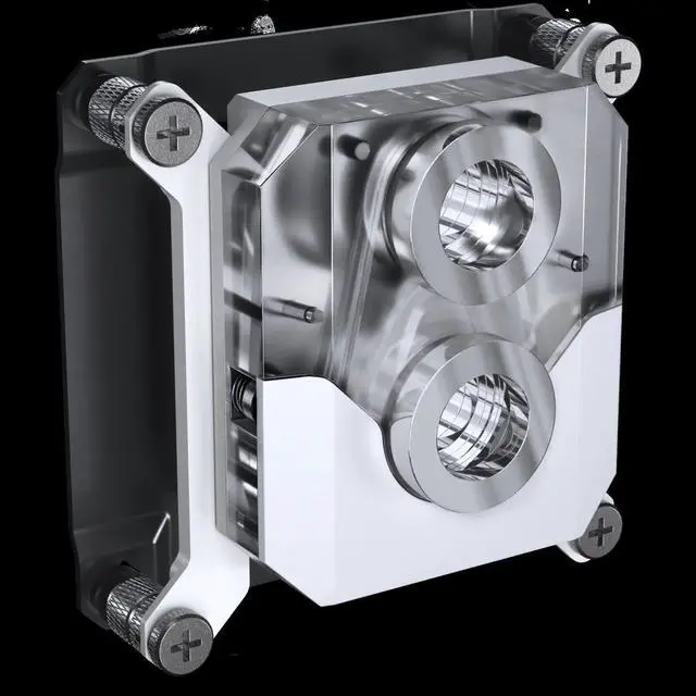 Alt view image 8 of 8 - Phanteks Glacier EZ-Fit 450CPU, Copper CPU Water Block, Intel 1700 & AMD AM5 compatible, Integrated 16mm EZ-Fit Fitting, RGB, White