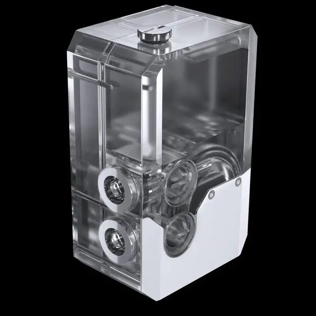 Main image of Phanteks Glacier EZ-Fit 140RES-D5, Acrylic Reservoir with D5-Gen3 Pump, Integrated EZ-Fit 16mm Fittings, RGB, White