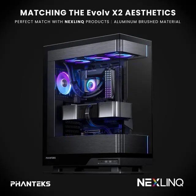 Alt view image 6 of 6 - Phanteks Glacier One 360D30 X2 AIO Liquid CPU Cooler, Evolv X2-Design AIO Cap Design, 3x Performance D30-120 D-RGB Fans, for Intel LGA 1851, 1700, 1200, 115x and AMD AM4/AM5 sockets, Black