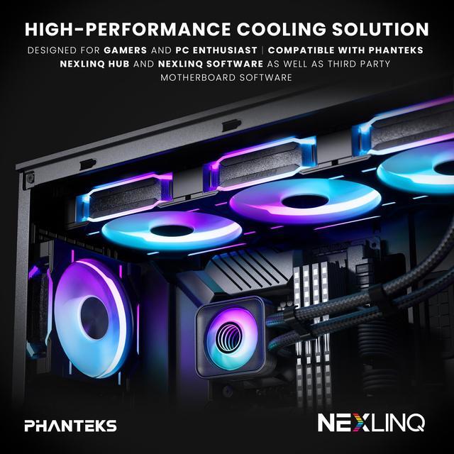 Alt view image 6 of 6 - Phanteks Glacier One 420D30 X2 AIO Liquid CPU Cooler, Evolv X2 Aluminum Cap Design, 3x Performance D30-140 D-RGB Fans, for Intel LGA 1851, 1700, 1200, 115x and AMD AM4/AM5 sockets, Black