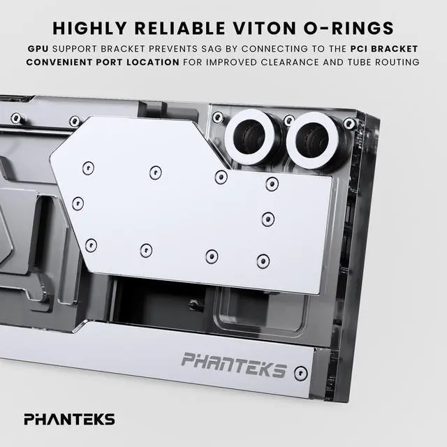 Alt view image 3 of 4 - Phanteks Glacier EZ-Fit G40 ASUS GPU Block for ASUS ROG STRIX / TUF gaming RTX 4090, Full Cover Nickel-Plated copper block, Cast Acrylic, Aluminum Cover plates, Digital-RGB, Matte White