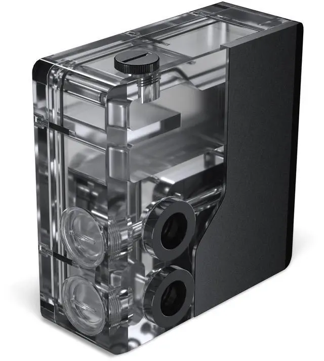 Main image of Phanteks Glacier EZ-Fit 120RES-DDC Body, Compact Reservoir for DDC Pump, Integrated EZ-Fit 16mm Fittings, Pump not included, D-RGB, Black