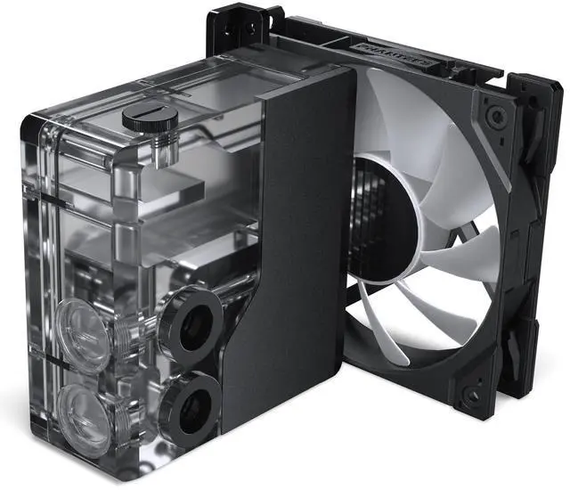 Alt view image 9 of 17 - Phanteks Glacier EZ-Fit 120RES-DDC Body, Compact Reservoir for DDC Pump, Integrated EZ-Fit 16mm Fittings, Pump not included, D-RGB, Black