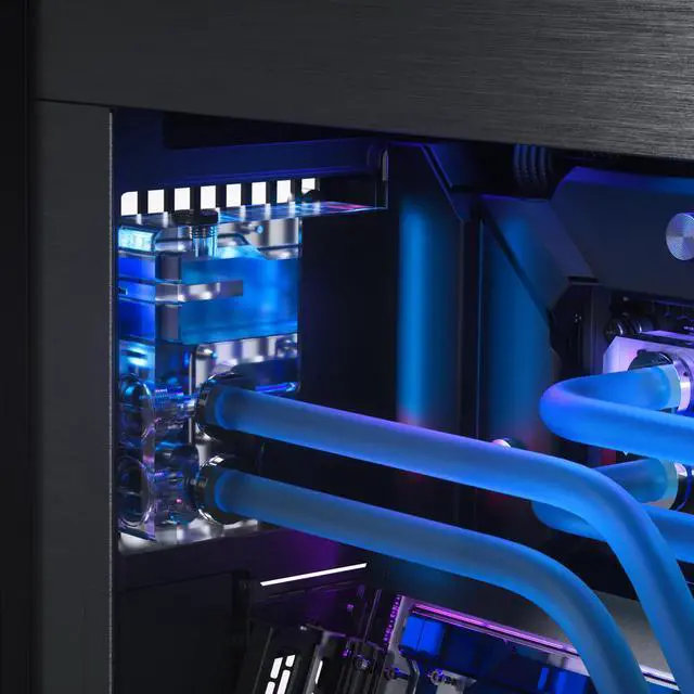 Alt view image 17 of 17 - Phanteks Glacier EZ-Fit 120RES-DDC Body, Compact Reservoir for DDC Pump, Integrated EZ-Fit 16mm Fittings, Pump not included, D-RGB, Black