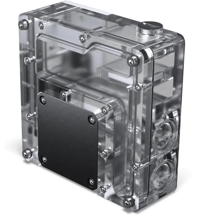 Alt view image 2 of 13 - Phanteks Glacier EZ-Fit 120RES-DDC Body, Compact Reservoir for DDC Pump, Integrated EZ-Fit 16mm Fittings, D-RGB, Pump not included, White