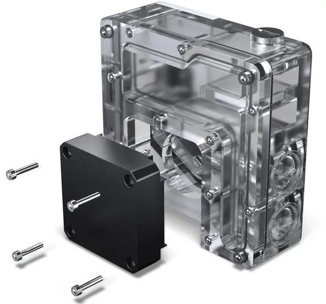 Alt view image 3 of 13 - Phanteks Glacier EZ-Fit 120RES-DDC Body, Compact Reservoir for DDC Pump, Integrated EZ-Fit 16mm Fittings, D-RGB, Pump not included, White
