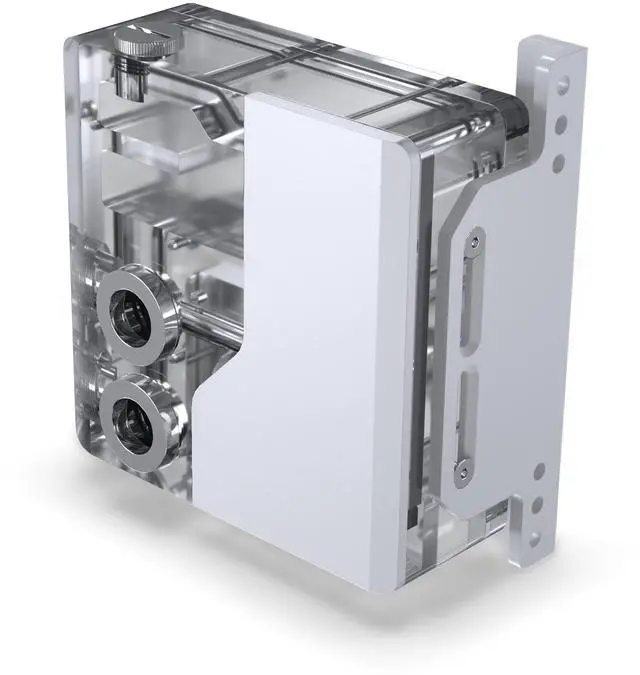 Alt view image 4 of 13 - Phanteks Glacier EZ-Fit 120RES-DDC Body, Compact Reservoir for DDC Pump, Integrated EZ-Fit 16mm Fittings, D-RGB, Pump not included, White