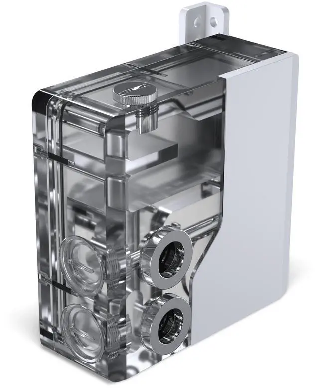 Alt view image 5 of 13 - Phanteks Glacier EZ-Fit 120RES-DDC Body, Compact Reservoir for DDC Pump, Integrated EZ-Fit 16mm Fittings, D-RGB, Pump not included, White