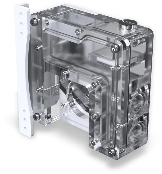 Alt view image 6 of 13 - Phanteks Glacier EZ-Fit 120RES-DDC Body, Compact Reservoir for DDC Pump, Integrated EZ-Fit 16mm Fittings, D-RGB, Pump not included, White