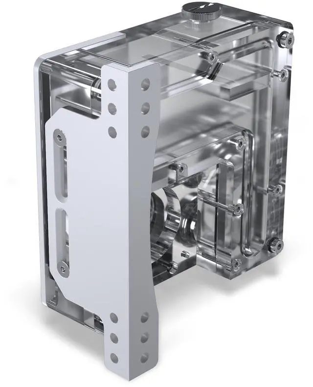 Alt view image 7 of 13 - Phanteks Glacier EZ-Fit 120RES-DDC Body, Compact Reservoir for DDC Pump, Integrated EZ-Fit 16mm Fittings, D-RGB, Pump not included, White