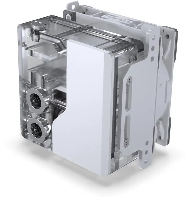 Alt view image 8 of 13 - Phanteks Glacier EZ-Fit 120RES-DDC Body, Compact Reservoir for DDC Pump, Integrated EZ-Fit 16mm Fittings, D-RGB, Pump not included, White