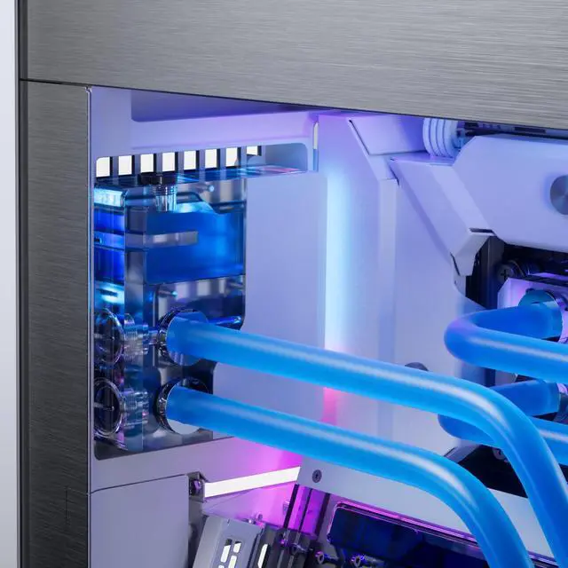 Alt view image 13 of 13 - Phanteks Glacier EZ-Fit 120RES-DDC Body, Compact Reservoir for DDC Pump, Integrated EZ-Fit 16mm Fittings, D-RGB, Pump not included, White