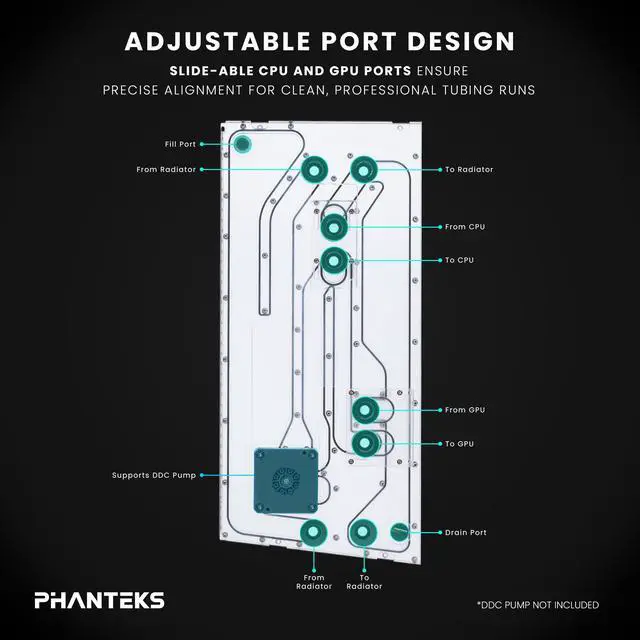 Alt view image 6 of 6 - Glacier EZ-Fit NV5-DISTRO, Distribution Plate for NV5, Integrated 16mm EZ-Fit fitting, Black