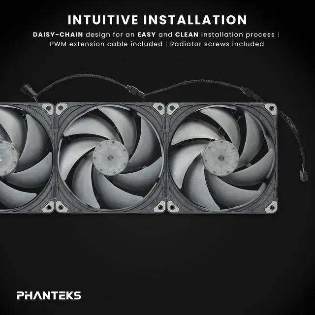 Alt view image 5 of 6 - Phanteks T30-140, 140mm Premium High-Performance PWM Fan, Industrial Grade LCP Frame & Blades, 3-Mode Speed Switch, Unmatched Airflow for PC Cases & Radiators, Black/Grey