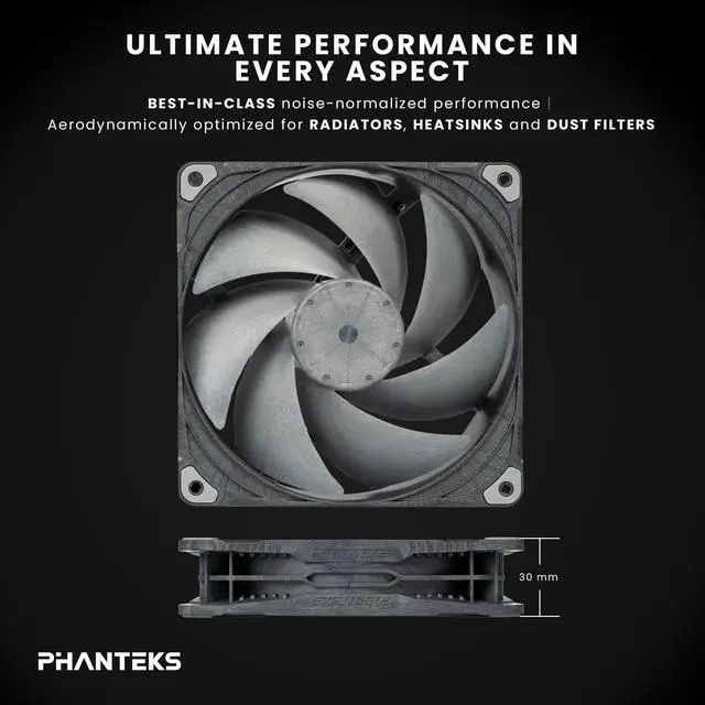 Alt view image 3 of 6 - Phanteks T30-140 Triple-Pack, 140mm Premium High-Performance PWM Fan, Industrial Grade LCP Frame & Blades, 3-Mode Speed Switch, Unmatched Airflow for PC Cases & Radiators, Black/Grey