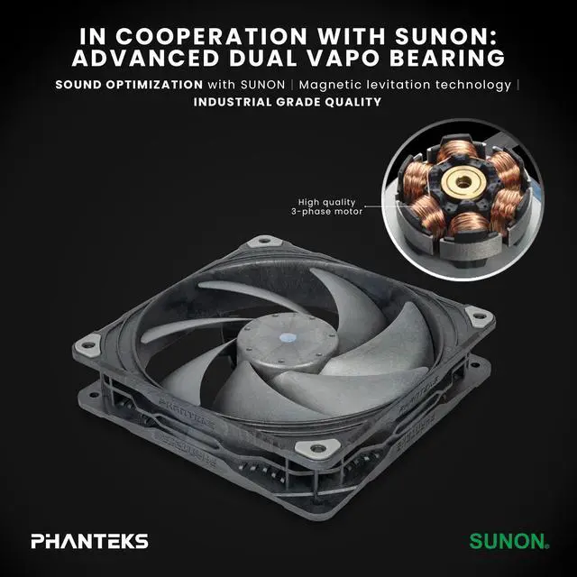 Alt view image 6 of 6 - Phanteks T30-140 Triple-Pack, 140mm Premium High-Performance PWM Fan, Industrial Grade LCP Frame & Blades, 3-Mode Speed Switch, Unmatched Airflow for PC Cases & Radiators, Black/Grey