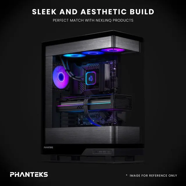 Alt view image 6 of 6 - Phanteks Glacier One 360S25-SE AIO Liquid CPU Cooler, 360 ARGB fan, Black