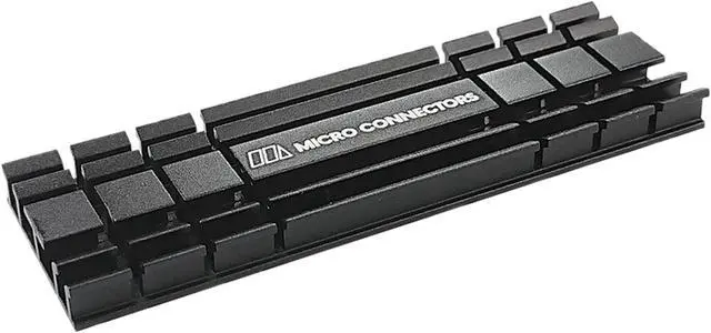 Main image of Micro Connectors NGFFM2-HS804-BK Aluminum, Silicone M.2 2280 SSD Low-Profile Heat Sink Kit (Black)