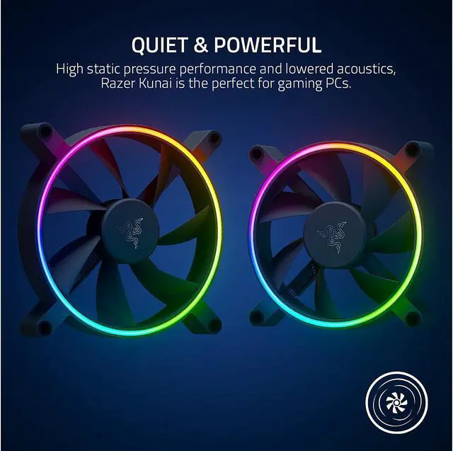 Alt view image 7 of 10 - Razer Kunai Chroma RGB 120MM LED PWM Performance Fan - 3 Fans