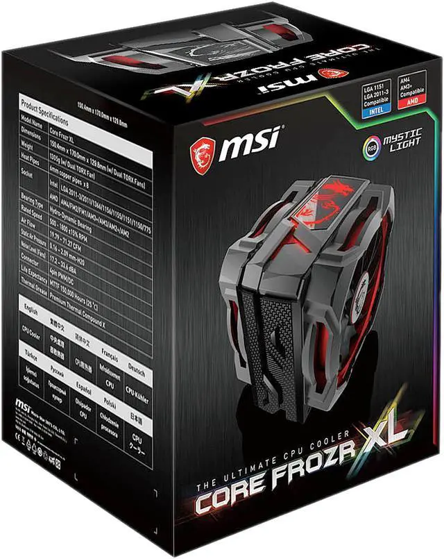 Alt view image 11 of 11 - MSI Core Frozr XL 120mm Hydro-Dynamic Bearing CPU Cooler