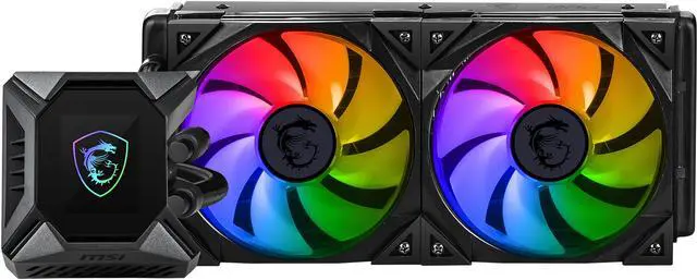 Alt view image 2 of 8 - MSI MPG Series CORELIQUID K240, ARGB CPU Liquid Cooler (AIO): Customizable LCD Screen Design, 240mm Radiator, Dual 120mm ARGB PWM Fans LGA 1700 / AM5 Compatible