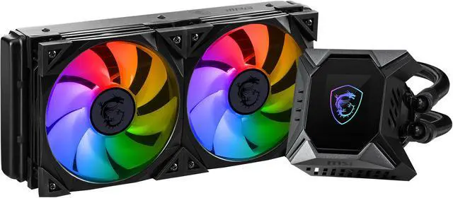 Alt view image 7 of 8 - MSI MPG Series CORELIQUID K240, ARGB CPU Liquid Cooler (AIO): Customizable LCD Screen Design, 240mm Radiator, Dual 120mm ARGB PWM Fans LGA 1700 / AM5 Compatible