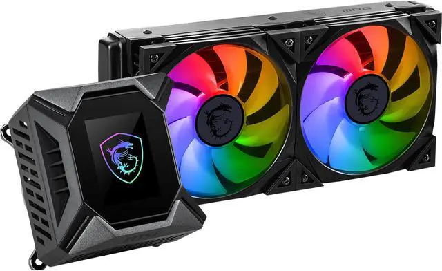 Alt view image 4 of 8 - MSI MPG Series CORELIQUID K240, ARGB CPU Liquid Cooler (AIO): Customizable LCD Screen Design, 240mm Radiator, Dual 120mm ARGB PWM Fans LGA 1700 / AM5 Compatible
