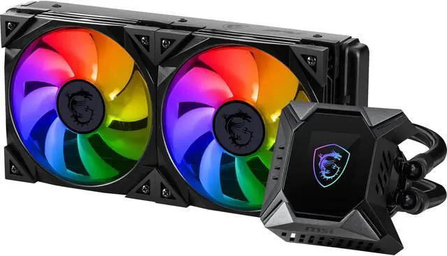 Alt view image 6 of 8 - MSI MPG Series CORELIQUID K240, ARGB CPU Liquid Cooler (AIO): Customizable LCD Screen Design, 240mm Radiator, Dual 120mm ARGB PWM Fans LGA 1700 / AM5 Compatible