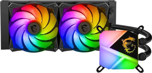 Alt view image 2 of 6 - MSI MAG Series CORELIQUID C280 AIO Liquid CPU Cooler, 280mm Radiator, Dual 140mm ARGB PWM Fans, ARGB Lighting Controlled by Software LGA 1700 Ready / AM5 Compatible