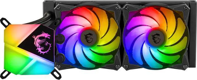 Alt view image 3 of 6 - MSI MAG Series CORELIQUID C280 AIO Liquid CPU Cooler, 280mm Radiator, Dual 140mm ARGB PWM Fans, ARGB Lighting Controlled by Software LGA 1700 Ready / AM5 Compatible