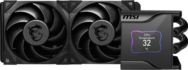 Alt view image 5 of 8 - MSI MEG Core Liquid S280 AIO Liquid CPU Cooler, 2.4" IPS Display 280mm Radiator, Duo 140mm Silent Gale P14 PWM Fans, Controlled by MSI Center Software, AM5 Compatible
