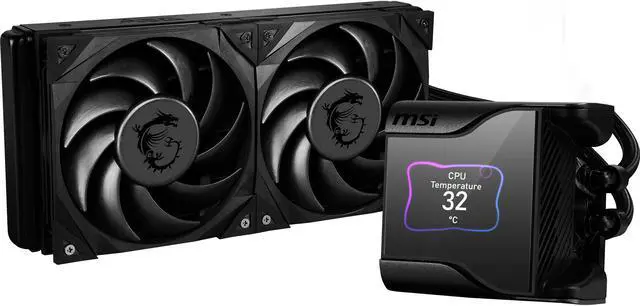 Alt view image 6 of 8 - MSI MEG Core Liquid S280 AIO Liquid CPU Cooler, 2.4" IPS Display 280mm Radiator, Duo 140mm Silent Gale P14 PWM Fans, Controlled by MSI Center Software, AM5 Compatible