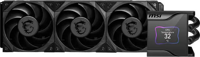 Alt view image 5 of 8 - MSI MEG Core Liquid S360 AIO Liquid CPU Cooler, 2.4" IPS Display 360mm Radiator, Triple 120mm Silent Gale P12 PWM Fans, Controlled by MSI Center Software, Supports Intel LGA 1851/1700, AMD AM5/AM4