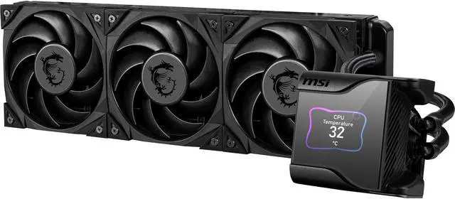 Alt view image 7 of 8 - MSI MEG Core Liquid S360 AIO Liquid CPU Cooler, 2.4" IPS Display 360mm Radiator, Triple 120mm Silent Gale P12 PWM Fans, Controlled by MSI Center Software, Supports Intel LGA 1851/1700, AMD AM5/AM4