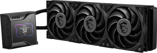 Alt view image 4 of 8 - MSI MEG Core Liquid S360 AIO Liquid CPU Cooler, 2.4" IPS Display 360mm Radiator, Triple 120mm Silent Gale P12 PWM Fans, Controlled by MSI Center Software, Supports Intel LGA 1851/1700, AMD AM5/AM4