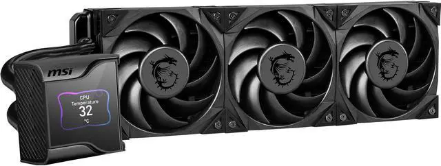 Alt view image 3 of 8 - MSI MEG Core Liquid S360 AIO Liquid CPU Cooler, 2.4" IPS Display 360mm Radiator, Triple 120mm Silent Gale P12 PWM Fans, Controlled by MSI Center Software, Supports Intel LGA 1851/1700, AMD AM5/AM4