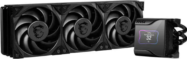Alt view image 6 of 8 - MSI MEG Core Liquid S360 AIO Liquid CPU Cooler, 2.4" IPS Display 360mm Radiator, Triple 120mm Silent Gale P12 PWM Fans, Controlled by MSI Center Software, Supports Intel LGA 1851/1700, AMD AM5/AM4