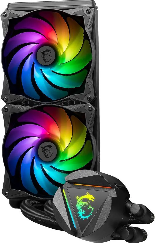 Alt view image 4 of 5 - MSI MAG Core Liquid 280R V2 AIO Liquid CPU Cooler, 280mm Radiator, Dual PWM, ARGB Lighting Controlled by Software, LGA 1700 Ready / AM5 Compatible