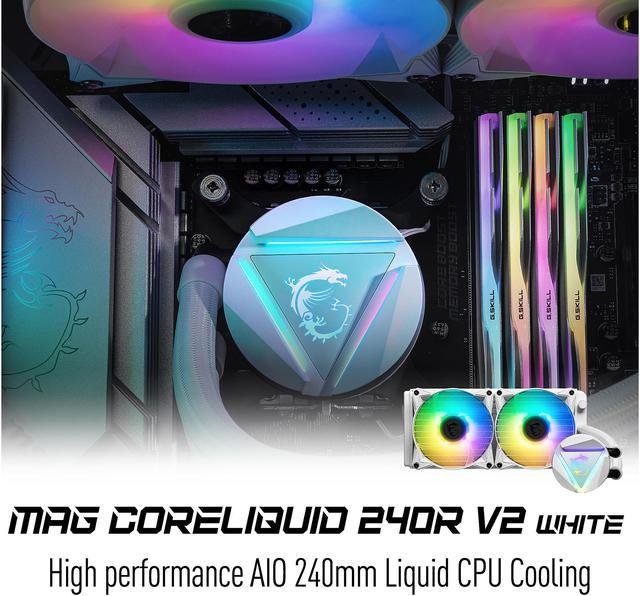 MSI MAG Core Liquid 240R V2 White AIO Liquid CPU Cooler, 240mm