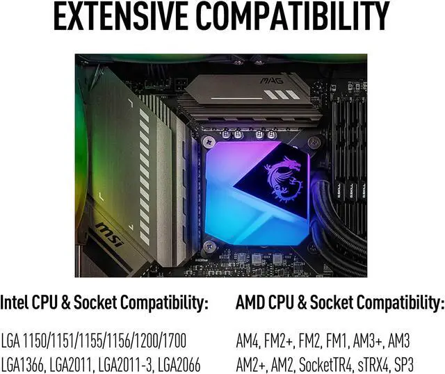 Alt view image 7 of 8 - MSI MAG CORELIQUID C360 Water Cooler, AM5 Compatible