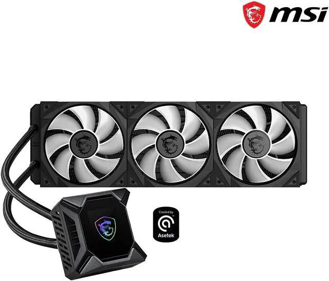 Alt view image 2 of 7 - MSI MPG CORELIQUID K360 V2 AIO CPU Liquid Cooler - LCD Pump with 60mm Fan, 3 x 120mm ARGB Fans, Evaporation-Proof Tubing, GI Cooling & Mystic Light Software Support - AMD & Intel Socket Compatible
