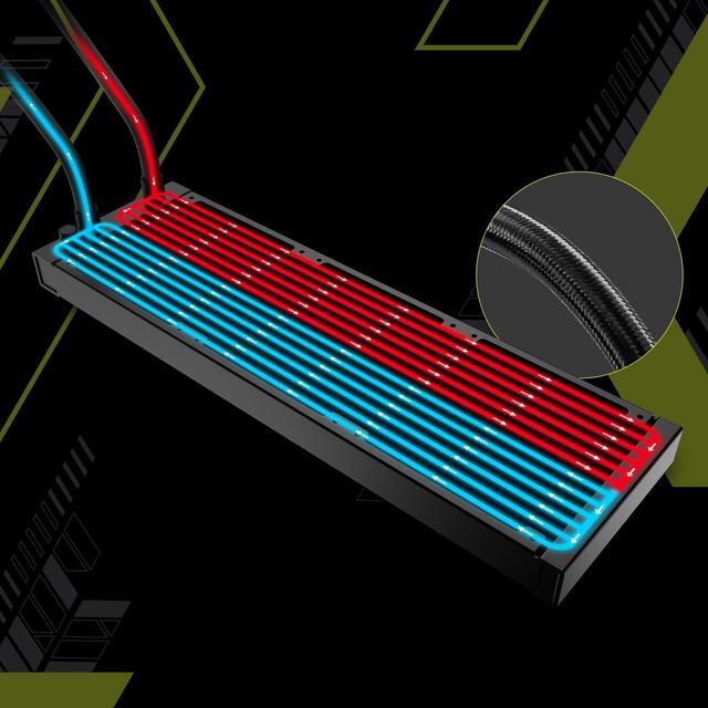 Alt view image 9 of 12 - MSI MAG CoreLiquid E360 Black - AIO ARGB CPU Liquid Cooler - Rotating Cap Design - 360mm Radiator - Triple 120mm ARGB PWM Fans - LGA 1851,1700 Ready / AMD AM5 Compatible