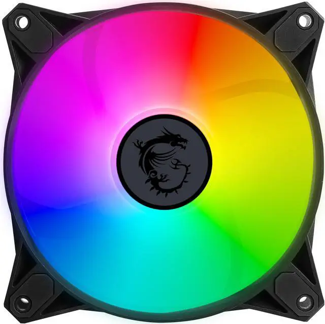 Alt view image 2 of 6 - MSI MPG F120 ARGB-2B 120mm PWM Addressable RGB LED Case Fan Black - Anti-Vibration Fan Gasket - Hydraulic Bearing - 600 ~ 1200 RPM - 2 Packs