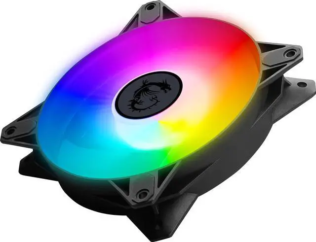 Alt view image 3 of 6 - MSI MPG F120 ARGB-2B 120mm PWM Addressable RGB LED Case Fan Black - Anti-Vibration Fan Gasket - Hydraulic Bearing - 600 ~ 1200 RPM - 2 Packs