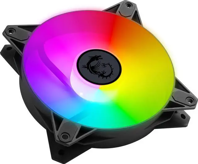 Alt view image 5 of 6 - MSI MPG F120 ARGB-2B 120mm PWM Addressable RGB LED Case Fan Black - Anti-Vibration Fan Gasket - Hydraulic Bearing - 600 ~ 1200 RPM - 2 Packs