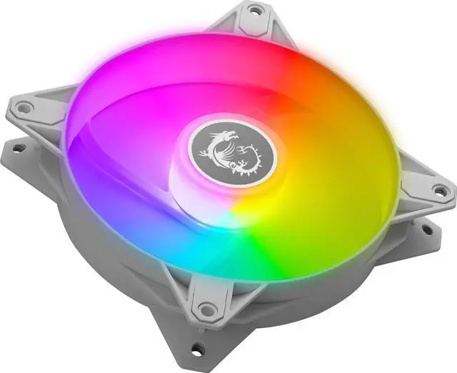 Alt view image 5 of 6 - MSI MPG F120 ARGB-2W 120mm PWM Addressable RGB LED Case Fan White - Anti-Vibration Fan Gasket - Hydraulic Bearing - 600 ~ 1200 RPM - 2 Packs
