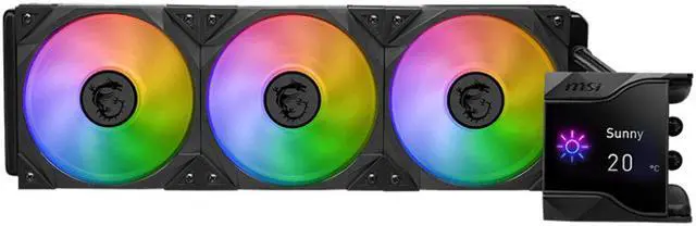 Alt view image 5 of 5 - MSI MPG CoreLiquid D360 ARGB CPU Liquid Cooler - 2.4" IPS LCD Screen - 360mm Radiator - Triple 120mm ARGB PWM Fans  - LGA 1700/1851 / AM5/AM4 Compatible