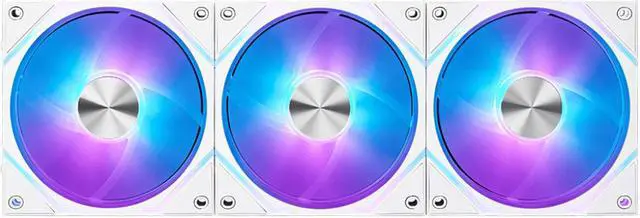 Alt view image 9 of 9 - MSI MPG EZ120 ARGB WHITE-3W Fan - 120mm ARGB Fan, Patented Magnetic Connector Block, Daisy-Chain Connection, Fluid Dynamic Bearing + Extra nut Fixing, Fan hub, Mystic Light & Cooling Wizard Support, 3 Packs