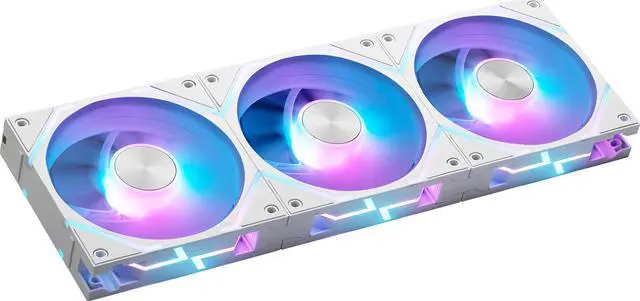 Alt view image 3 of 9 - MSI MPG EZ120 ARGB WHITE-3W Fan - 120mm ARGB Fan, Patented Magnetic Connector Block, Daisy-Chain Connection, Fluid Dynamic Bearing + Extra nut Fixing, Fan hub, Mystic Light & Cooling Wizard Support, 3 Packs